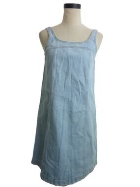 NWT Madewell Denim Jean Overall Sleeveless Dress 0 Cotton Blue Y2K Summer 90s